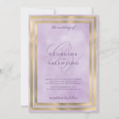 Luxe gouden lavendel monogram initiaal trouw kaart (Voorkant)
