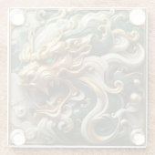 Luxe gouden leeuw symbool van macht glazen onderzetter (Achterkant)