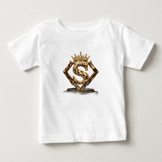 Luxe Gouden Letter S Kroon Diamant Monogram (Voorkant)