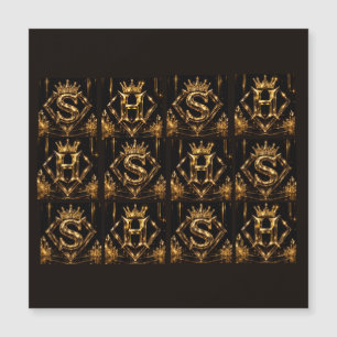 Luxe Gouden Letter S Kroon Diamant Monogram