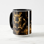 Luxe Gouden Letter S Kroon Diamant Monogram Mok (Voorkant links)