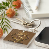 Luxe Gouden Letter S Kroon Diamant Monogram Sleutelhanger (Voorkant Rechts)