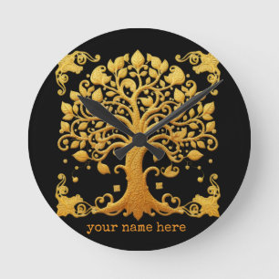 Luxe Gouden Levensboom Ronde Klok