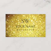 Luxe Gouden Lichtgevende Glittersterren met Initia Visitekaartje (Voorkant)