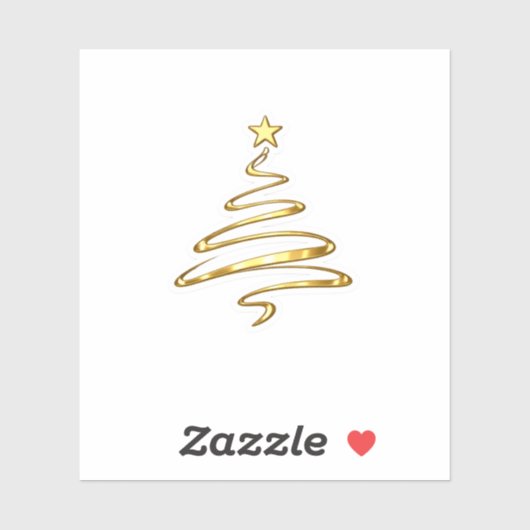 Luxe Gouden Lijn Kunst Kerstboom Sticker Modern (Vel)