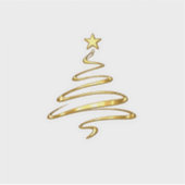 Luxe Gouden Lijn Kunst Kerstboom Sticker Modern (Voorkant)