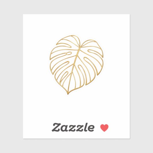Luxe Gouden Lijn Kunst Monstera Blad Sticker Elega (Vel)