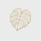 Luxe Gouden Lijn Kunst Monstera Blad Sticker Elega (Voorkant)