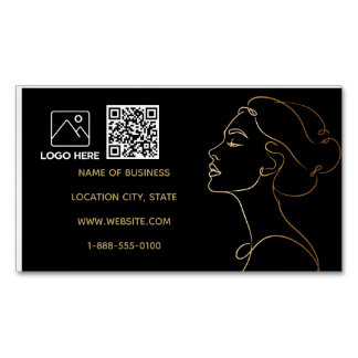 Luxe Gouden Lijn Kunst QR Code Zakelijke Kaart Magnetisch Visitekaartje