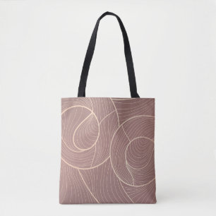Luxe gouden lijnen patroon achtergrond tote bag
