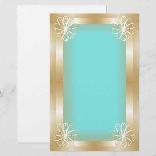 Luxe gouden Lijst briefpapier (Voorkant / Achterkant)