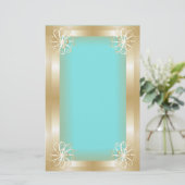 Luxe gouden Lijst briefpapier (Staand voorkant)