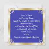 Luxe gouden Lijst bruiloft foto uitnodigingen (Achterkant)