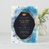 Luxe gouden Lijst gepersonaliseerde foto Afstudere Kaart (Staand voorkant)