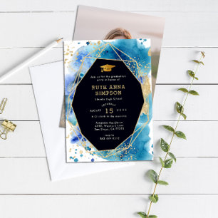 Luxe gouden Lijst gepersonaliseerde foto Afstudere Kaart