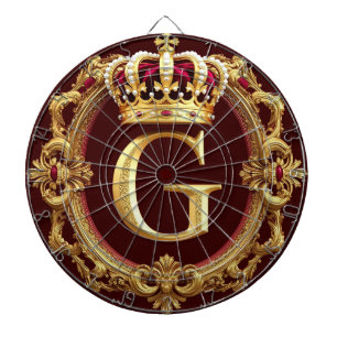Luxe gouden lijst met gekroond monogram dartbord