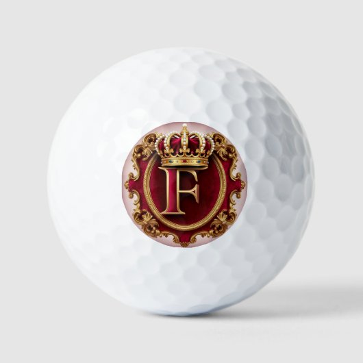 Luxe gouden lijst met gekroond monogram golfballen (Voorkant)