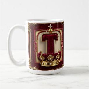 Luxe gouden lijst met gekroond monogram koffiemok