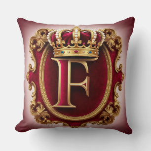 Luxe gouden lijst met gekroond monogram kussen