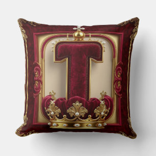 Luxe gouden lijst met gekroond monogram kussen