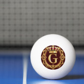 Luxe gouden lijst met gekroond monogram pingpongbal (Net)