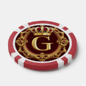 Luxe gouden lijst met gekroond monogram poker chips (Enkel)