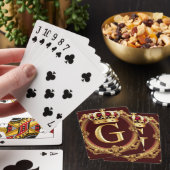 Luxe gouden lijst met gekroond monogram pokerkaarten (Insitu)