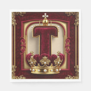 Luxe gouden lijst met gekroond monogram servet
