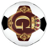 Luxe gouden lijst met gekroond monogram voetbal (Gedraaid)