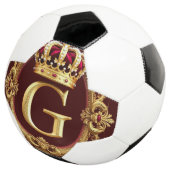 Luxe gouden lijst met gekroond monogram voetbal (Drie kwart)