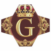 Luxe gouden lijst met gekroond monogram voetbal (Enkel)