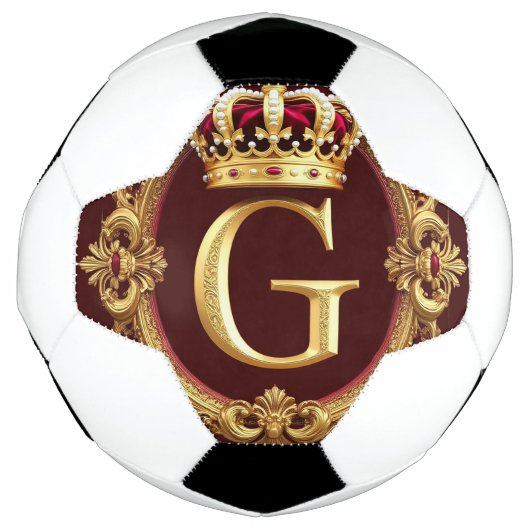 Luxe gouden lijst met gekroond monogram voetbal (Voorkant)