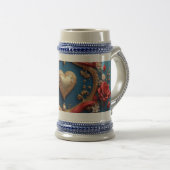 Luxe gouden lijst met parels bierpul (Voorkant rechts)
