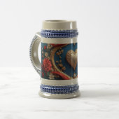 Luxe gouden lijst met parels bierpul (Voorkant links)
