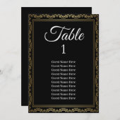 Luxe gouden lijst trouwstoelen plattegrond kaart (Voorkant / Achterkant)