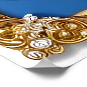 Luxe gouden lijst versierd met parels poster (Hoek)