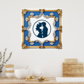 Luxe gouden lijst versierd met parels poster (Keuken)