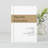 Luxe gouden lint bruiloft witte achtergrond Serif Kaart (Staand voorkant)