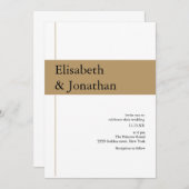 Luxe gouden lint bruiloft witte achtergrond Serif Kaart (Voorkant / Achterkant)