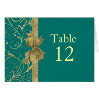 Luxe Gouden Lint Damast Groene Tafelkaart