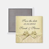 Luxe Gouden Lint Damast Save the date Magneet (Voorkant / Achterkant)