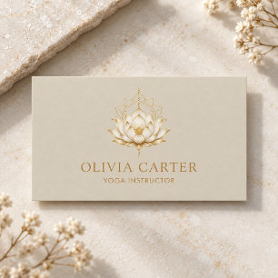 Luxe Gouden Lotus Yoga-instructeur Visitekaartje