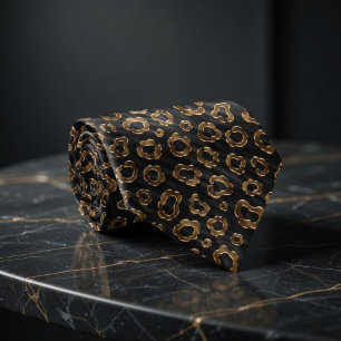 Luxe Gouden Luipaardvlekken Stropdas