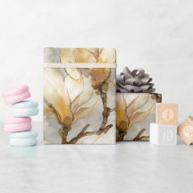 Luxe Gouden Magnolia Parel Watercolor Patroon