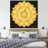 Luxe Gouden Mandala Bloem Zon Canvas Afdruk (Insitu (Slaapkamer))