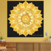 Luxe Gouden Mandala Bloem Zon Canvas Afdruk (Insitu (Woonkamer))
