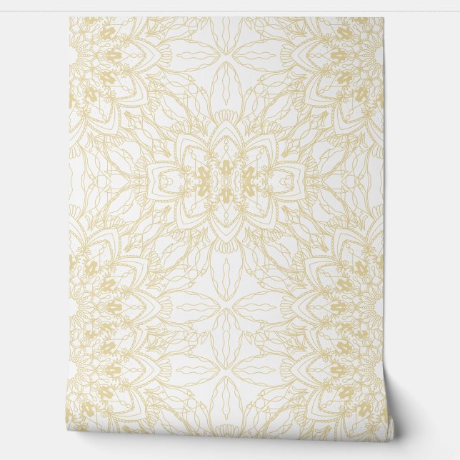 Luxe Gouden Mandala Naadloos Behang (Afrollen)