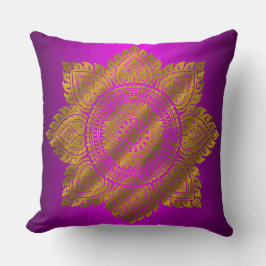 Luxe Gouden Mandala Paarse Worp Kussen