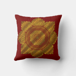 Luxe Gouden Mandala Rode Worp Kussen