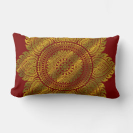 Luxe Gouden Mandala Rode Worp Kussen